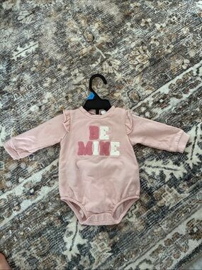 Be Mine Pink Long-Sleeve Baby One-Piece Bodysuit
